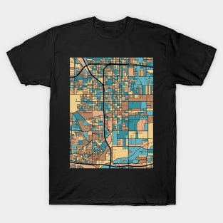 San Bernardino Map Pattern in Mid Century Pastel T-Shirt